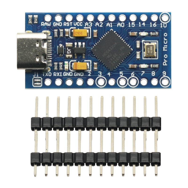 2 Pack Micro/Type-C USB ATMEGA32U4 Module 5V 16MHz Development Board