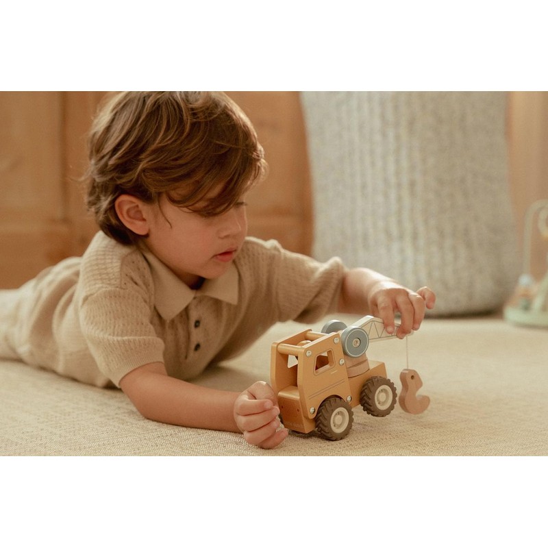 Little Dutch 2530 Wooden Car Crane - Yellow