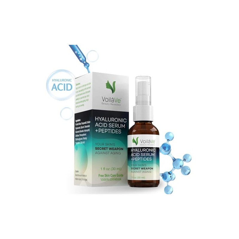 VoilaVe Hyaluronic Acid Serum Vegan Face Moisturizer Advanced Formula with