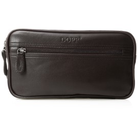 Dopp Men's Seasoned Soft Sided Multi-Zip Travel Kit-Leather, Brown, One Size