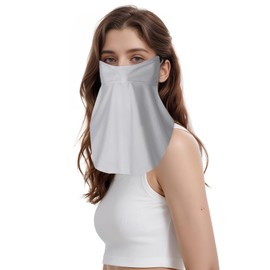 Cooling Neck Gaiter for Women, Sun UV Protection Face Cover Mask with Neck Coverage, Face Bandana Scarf for Summer Outdoor Activities (Gray)