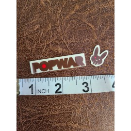 Popwar Vintage POPWAR skateboard stickers pack of 2 decals original retro Brown