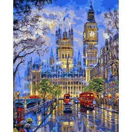 Adults Paint by Numbers Kit - TUMOVO Big Ben DIY Painting by Numbers by Number Kits, London Street Paint by Numbers for Adults Beginner Kids, 16” x 20” Arts Craft for Home Wall Decor(Frameless)