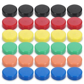 Pack of 30 Magnets, Magnets for Magnetic Board, 20 mm Dm Magnets, Small, Colourful Magnets, Round, Fridge Magnets, Strong Small Magnets for Magnetic Board, Photos, Magnetic Strips, Whiteboard