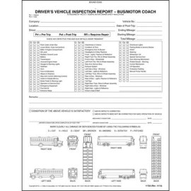 J. J. Keller & Associates, Inc. Detailed Driver's Vehicle Inspection Report with Bus & Motor Coach Illustrati...