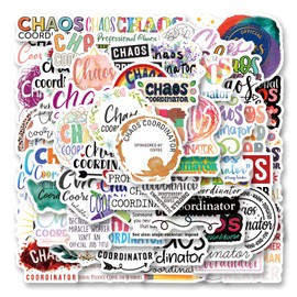 65Pcs Chaos Coordinator Stickers Pack, Aesthetic Vinyl Waterproof Sticker Decals for Water Bottle,Laptop,Phone,Skateboard,Scrapbooking,Bumper Choice for Fans for Party Supply…