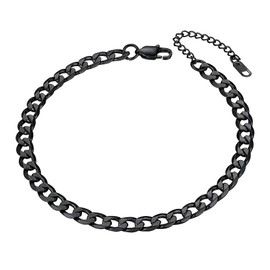 Richstee Anklet for Women Summer Anklet Curb Chain Figaro Chain Wheat Chain Foot Jewellery Adjustable Anklet with Gift Box, stainless steel