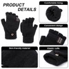 YSense Womens Winter Gloves, 2 Pack Warm Knitted Convertible Fingerless