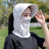 Women's Golf Face Sun Shield Mask Flower White 2ea
