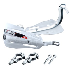 Fewfuss Dirt Bike Hand Guards with Grips - Universal Motorcycle Handguards for Pit Bikes ATV Motocross Enduro White