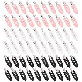 60 Pack No Bend Hair Clips No Crease Hairclips Flat Duckbill Clip Creaseless Makeup Styling Clips Alligator Hair Barrettes Salon Hairstyle Accessories for Women and Girls(White, Pink, Black)