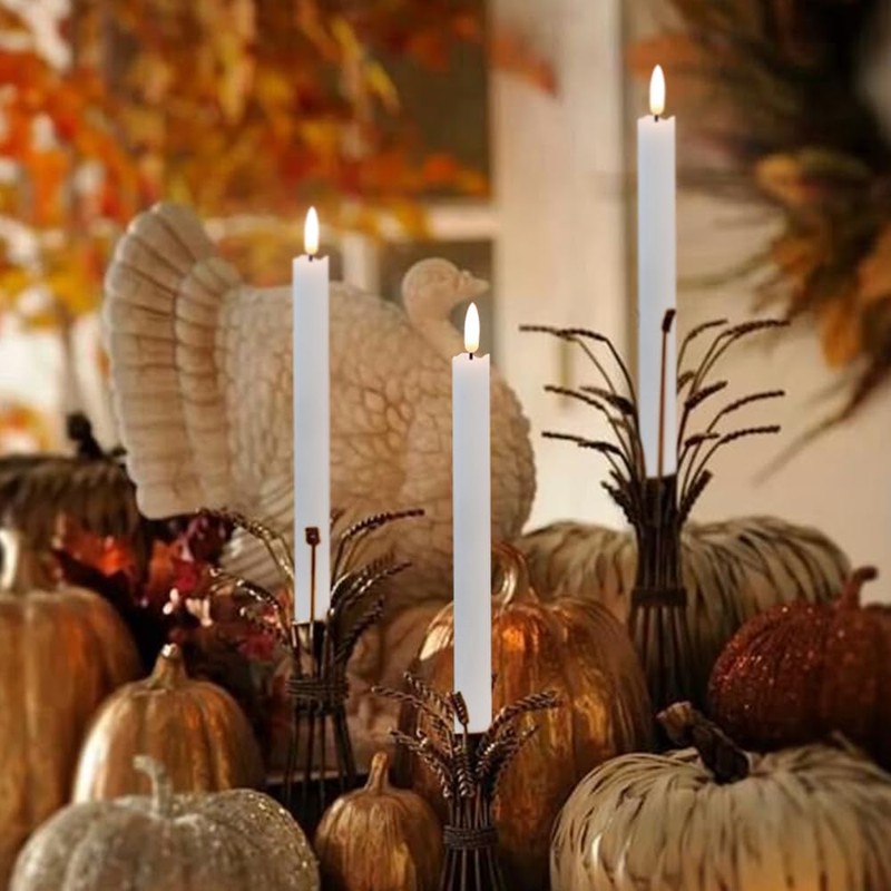 GenSwin Flameless Taper Candles Flickering with Remote Timer, Battery Operated