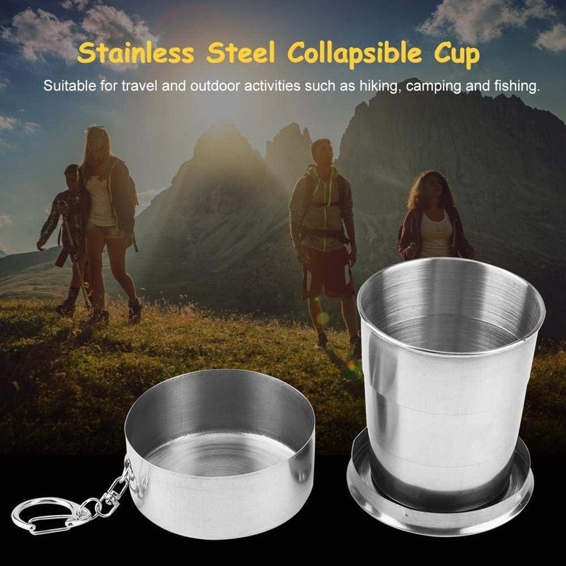 Foldable Cup, Folding Cup, Extendable Cup Made of Stainless Steel,