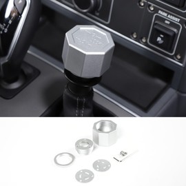 Tumukiw Gear Shift Knob Compatible with INEOS Grenadier 2020-2024, Aluminum Alloy Car Gear Lever Stick Shifter Handle with Screws and Span Interior Accessories (Silver)