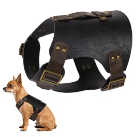 HiiFeuer Medieval Faux Leather Dog Armor Clothe Adjustable Funny Dog Vest Costume for Cosplay- Fits Most Dogs Ropa para Perro (Black L)