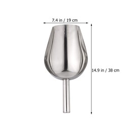 Happyyami 1pcs Stainless Steel Ice Scoop Multipurpose Metal Scoops for Dry Goods Sturdy Kitchen Scoops Different Sizes Flour Scoop Popcorn Scoop Measuring Pet Food Scoop for Candy Dessert Bean