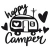 GRAZDesign Wall Sticker with Sayings Happy Camper Camping Sticker for