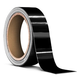 VViViD+ Ultra-Gloss Piano Black Air-Release Adhesive Premium Vinyl Pinstripe Tape Roll (1 Inch x 20ft)