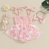 Newborn Baby Girl Easter Outfit Bunny Romper Dress Onesie Sleeveless