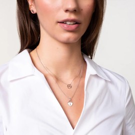 XENOX® Wave Necklace – Women's Necklace Made of High-Quality 925 Sterling Silver with Wave Pendant, Sterling Silver