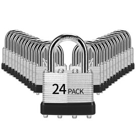 HZSY Padlocks Keyed Alike, Pack of 24, Laminated Steel Keyed Lock (1-9/16", 40mm), Padlocks with Same Key, Normal Shackle, for Toolbox, Locker & StorageUnit or More