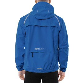 baleaf Men's Rain Jacket Waterproof Windbreaker Raincoat Running Cycling Golf Gear Hood Lightweight Reflective Packable Royal Blue L