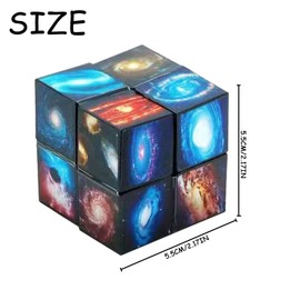 MUNSKT Blue Starry Sky Infinity Cube Toys 2 in 1, Planet Magic Cube, 3D Children's Puzzle and Decompression Cube Toy, for Children Age 6-12, for Stress Relief, Enhance Intelligence, Alleviating Aut