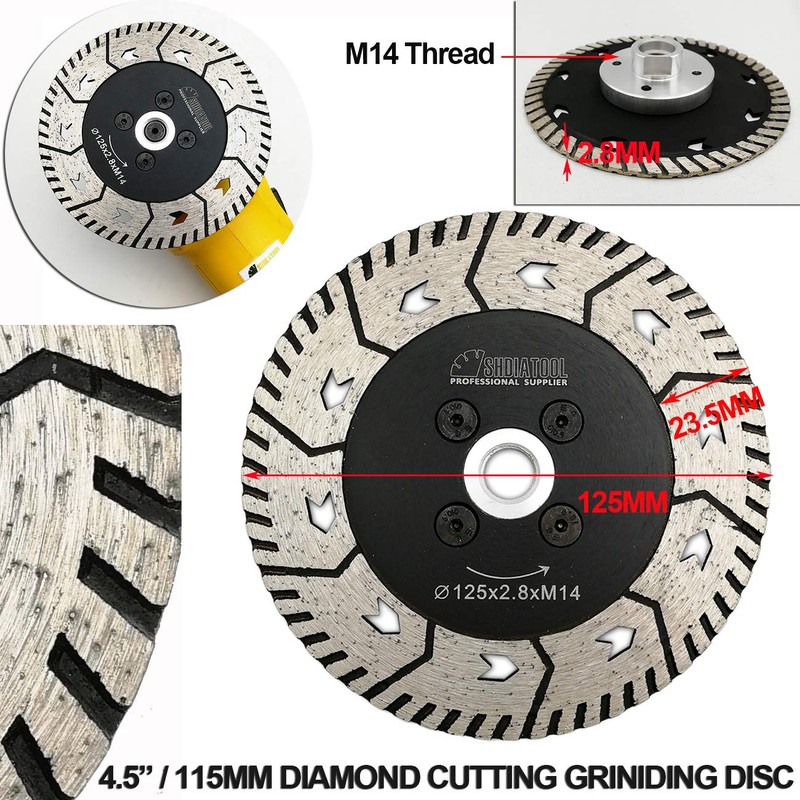5”/125mm 2 in 1 Diamond Blade for Cutting and Grinding