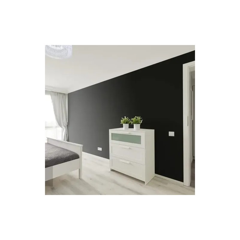 Papel Tapiz Autoadherible De Pared, Negro Liso, 10 Mx45 Cm