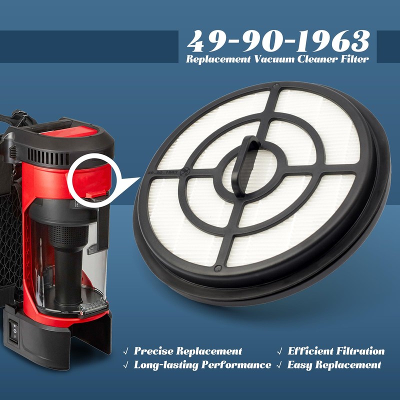 Esttlamer 49-90-1963 Replacement Filter 2 Pack Compatible with Milwaukee M18