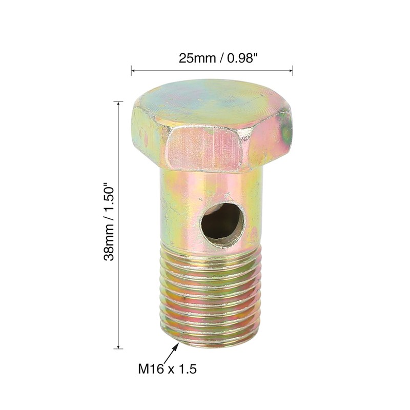 X AUTOHAUX M16x1.5mm Metric Thread Banjo Bolts Brake Fitting Adapter