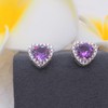 Bellitia Jewelry Heart-shaped Earrings, Women's Cute 1ct Emerald Amethyst Citrine