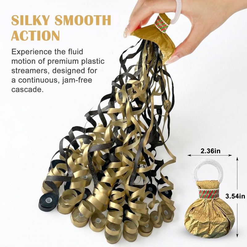 40 Pack Streamers Poppers, No Mess Confetti Poppers,Throw Streamers Easy