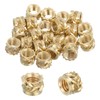 sourcing map 46 Pcs Threaded Inserts, M4 Brass Heat Set