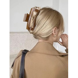 TEBIEKOY- Pinzas para el pelo extragrandes para mujer, pinzas rectangulares grandes irrompibles de 5 pulgadas para cabello grueso, pinzas para el pelo