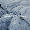 Bedsure Fluffy Queen Comforter Set, Ashley Blue Plush Fleece Bed