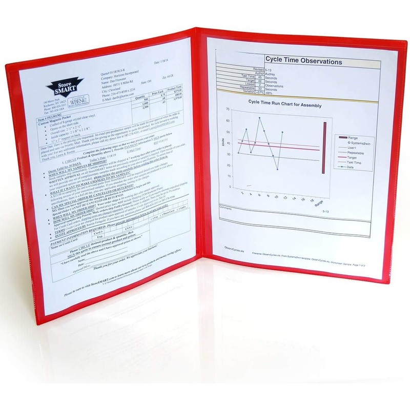 StoreSMART - Red Plastic Four Pocket Presentation Folders - 50-Pack