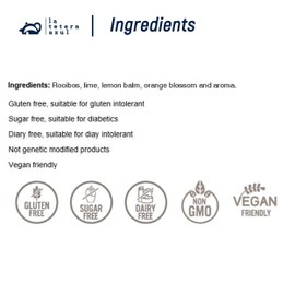 LA TETERA AZUL Premium Rooibos Infusion with Tila, Melissa and Orange Blossom. Relaxing Infusion. Rooibos Relax. Bulk Pot of 115 g for 46 Infusions