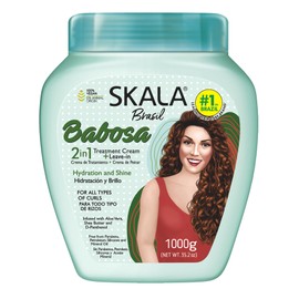 Skala Brasil Babosa Aloe Vera Hair Care Set - 3 Pack - 2-in-1 Treatment Cream 1000g + Shampoo & Conditioner 325ml Each - For All Curl Types - Hydration & Shine - Vegan & Cruelty-Free