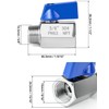 QWORK Mini Ball Valve, 4 Pack 3/8" NPT Thread Female