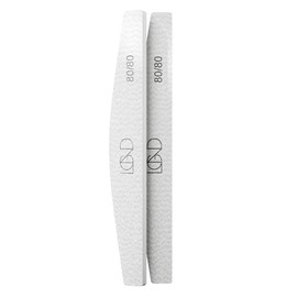 Chaun Legend Zebra Half Moon Nail Files 80/80-2pcs | Precision Shaping for Acrylic, Dip Powder, Polygel, and Nail Extensions | Coarse Grit, Curved Design, Double-Sided | Nail Files