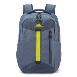 High Sierra Large Backpack Reflective Accent Comfortable Mesh Back School Bag with Tablet Device Sleeve and Adjustable Straps, Grey Blue