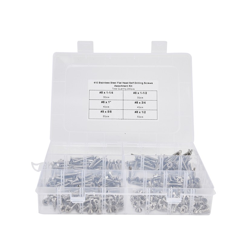 240Pcs Screws Boxed Stainless Steel Material Wear Resistant Corrosion Resistant