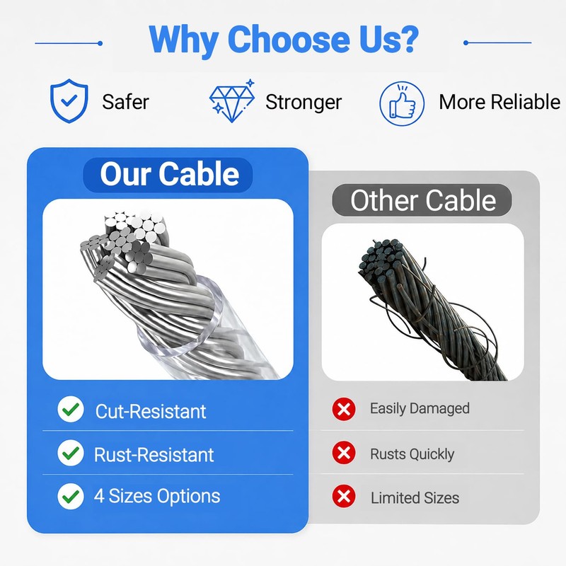 1/8" Travel Security Cable Lock, 7×7 Braided Steel Wire with