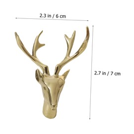 Ipetboom 1Pc Stylish Brass Deer Head Adornment Elegant Antler Desktop Decor for Living Room Bookshelf Photography Prop Symbol of Wealth