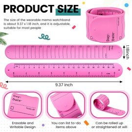 Chuangdi Silicone Nurse Slap Bracelet Reusable Wearable Notepad Wristband Waterproof to Do List Memo Wrist Band Writable Erasable Strap for Planner Reminder(Bright Colors,5 Pieces)