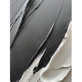 NANKAI Art 36x24 Inches Hand-painted Thick Textured Black and White Minimalist Oil painting Home Wall decorative art oil painting