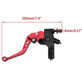 WOOSTAR 22mm Standard 7/8" CNC Adjustable Brake Clutch Master Cylinder Lever Set Replacement for Majesty T3 T5 T6 Motorcycle Dirt Pit Bike Scooter ATV Red