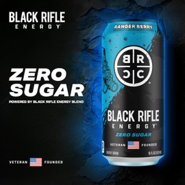 Black Rifle Energy Ranger Berry Zero Sugar Energy Drink, 200mg Caffeine, 16 fl oz can (Pack of 12)