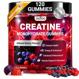 ooioo Creatine Monohydrate Gummies for Men & Women – Boost Focus, Stamina & Muscle Growth – Sugar Free, Vegan, with L-Taurine, BCAA 2:1:1, B12 & B6 – 